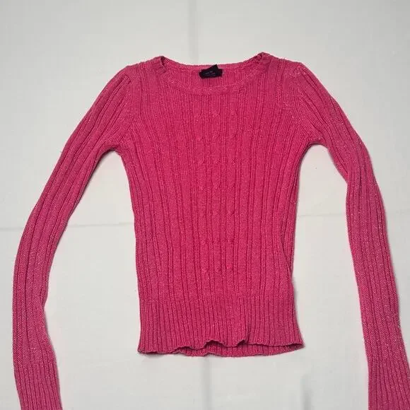 Knitted Faded Glory Size Small True To Size Full Length Pink Y2K Top - Picture 3 of 4